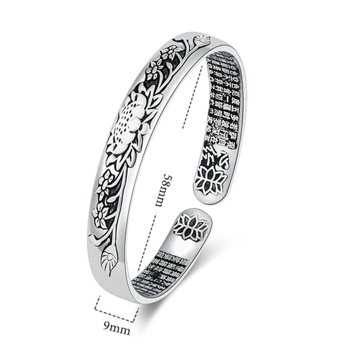 Silver Serenity Lotus Bracelet | Tranquility Accessory-Nora Luxe