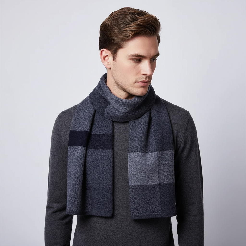 Reine Wolle Flauschiger Herrenschal - WrapNoble