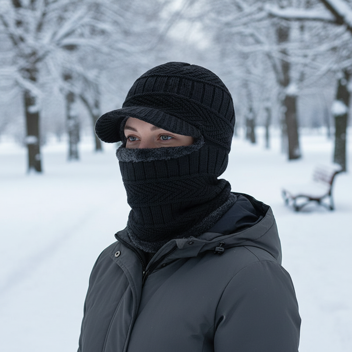 Strickbalaclava Mit Eingearbeitetem Schirm - WarmVisor