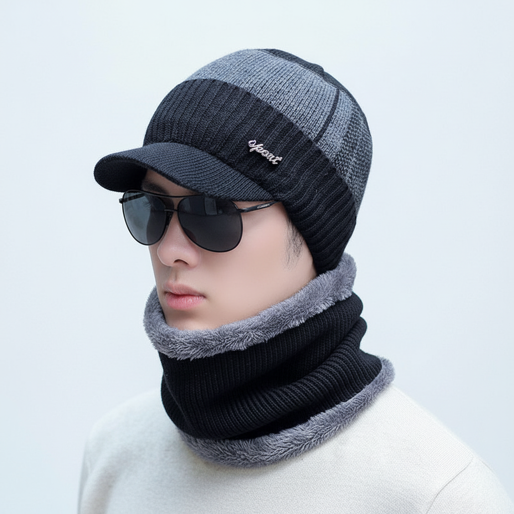 Strickbalaclava Mit Eingearbeitetem Schirm - WarmVisor