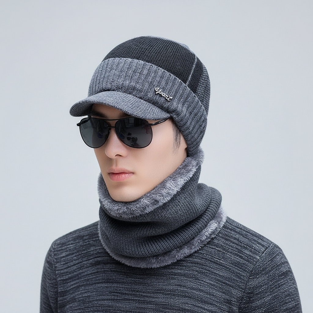 Strickbalaclava Mit Eingearbeitetem Schirm - WarmVisor