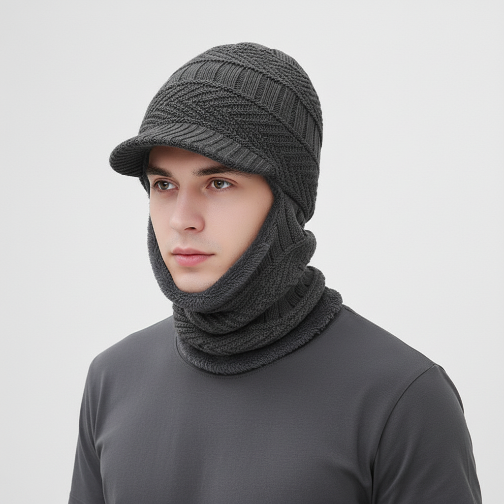 Strickbalaclava Mit Eingearbeitetem Schirm - WarmVisor