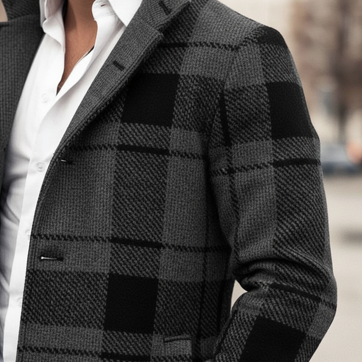 Wollmantel Mit Karomuster - Marc