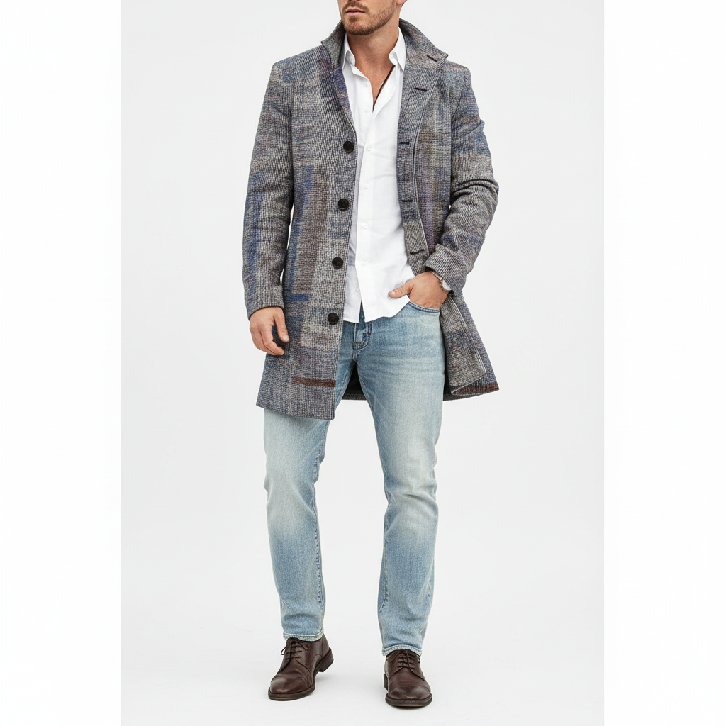 Wollmantel Mit Karomuster - Marc