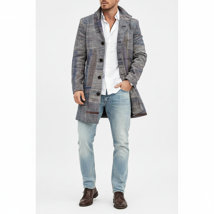 Wollmantel Mit Karomuster - Marc