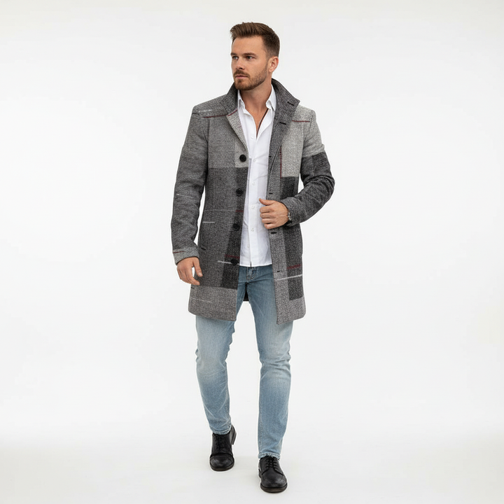 Wollmantel Mit Karomuster - Marc