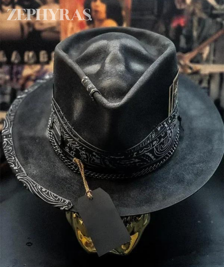 AA OUT OF STOCK Handmade Skull Hat - Raven-Nora Luxe
