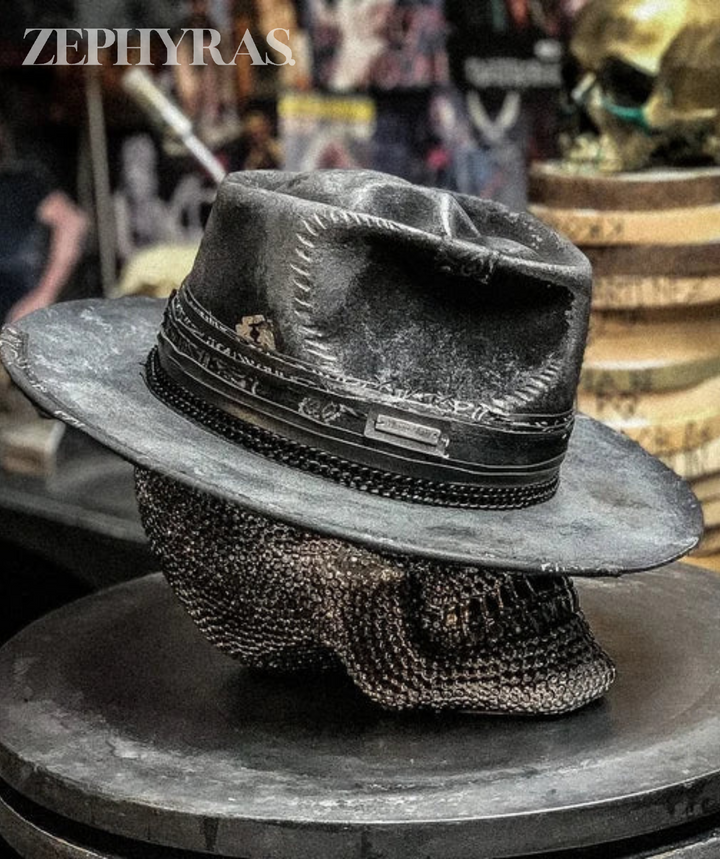 AA OUT OF STOCK Handmade Skull Hat - Raven-Nora Luxe