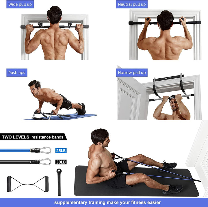 AA OUT OF STOCK Heavy Duty Pull-up Bar for Door Frame – Maximum 200 Kg Capacity-Black-Nora Luxe