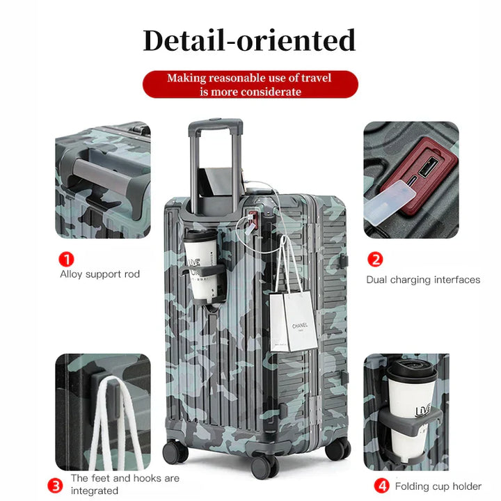 AA OUT OF STOCK Wide Grip Hard Shell Suitcase - Zagreb-Gray-S (47 L)-Nora Luxe