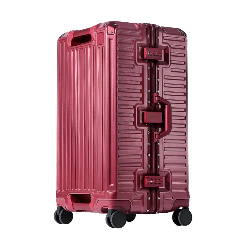 AA OUT OF STOCK Wide Grip Hard Shell Suitcase - Zagreb-Red-S (47 L)-Nora Luxe