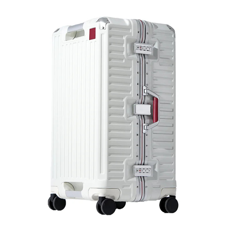 AA OUT OF STOCK Wide Grip Hard Shell Suitcase - Zagreb-White-S (47 L)-Nora Luxe