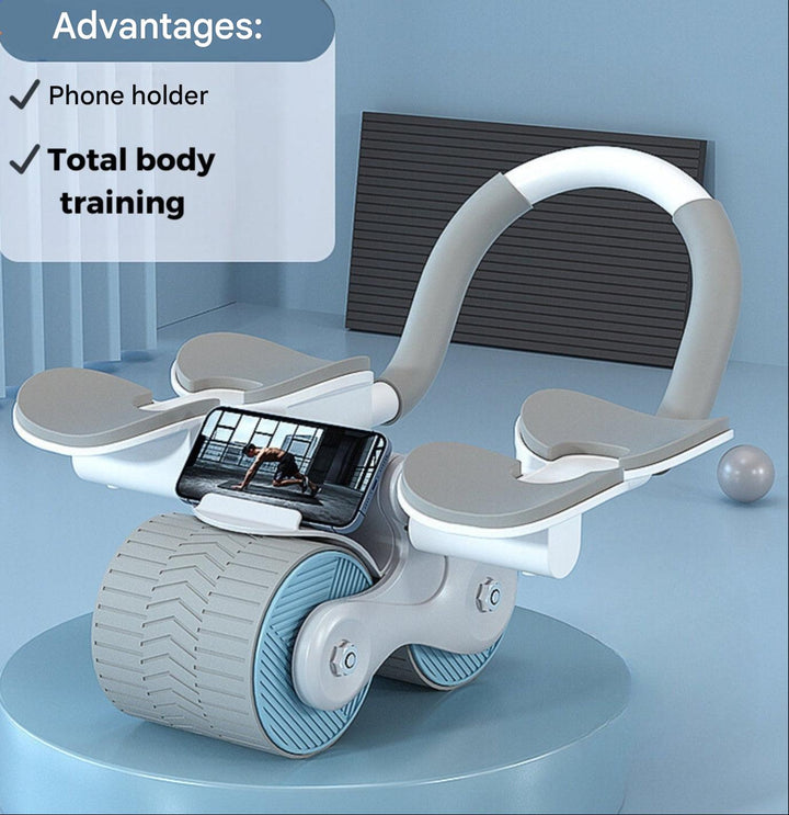 Abdominal trainer - CoreRoller Max-Gray Blue-Nora Luxe