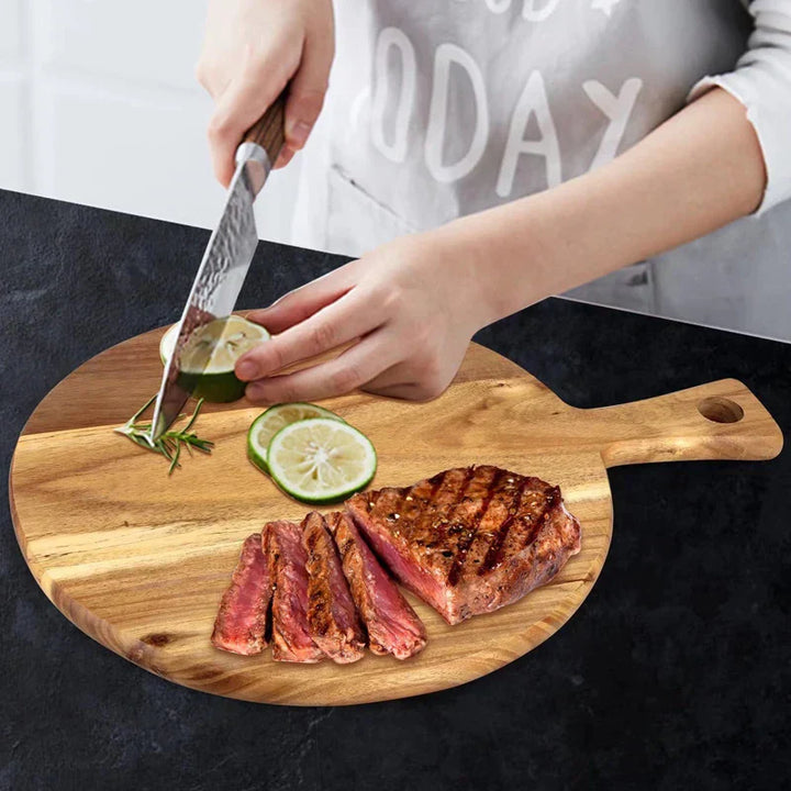 Acacia Wooden Pizza Peel & Serving Board - WoodStyle-Nora Luxe