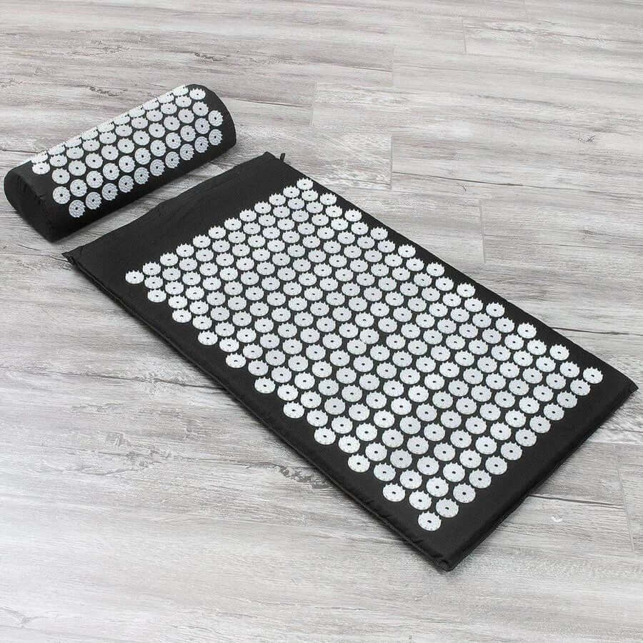 Acupressure Yoga Mat & Cushion Set - RelaxMat-Black-Nora Luxe