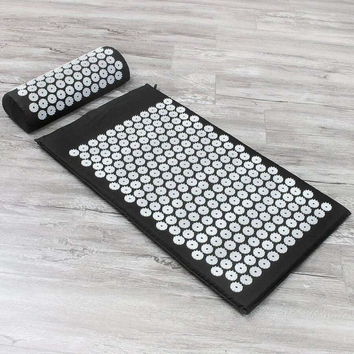 Acupressure Yoga Mat & Cushion Set - RelaxMat-Black-Nora Luxe