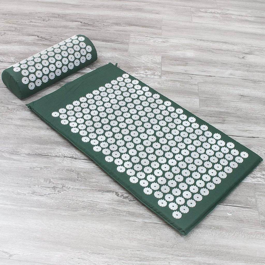 Acupressure Yoga Mat & Cushion Set - RelaxMat-Dark green-Nora Luxe