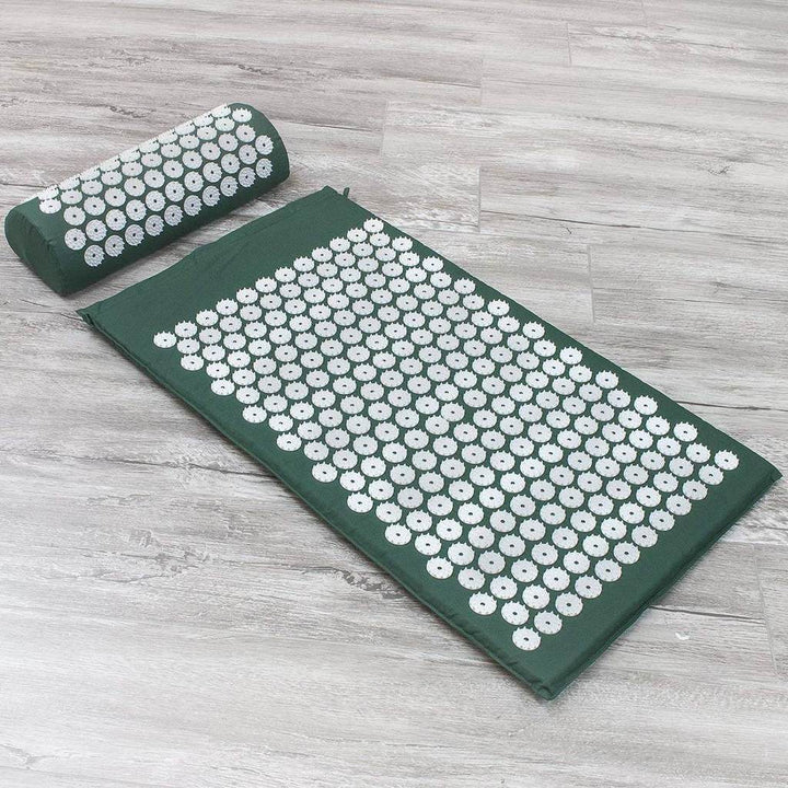 Acupressure Yoga Mat & Cushion Set - RelaxMat-Dark green-Nora Luxe