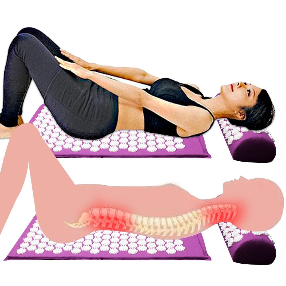 Acupressure Yoga Mat & Cushion Set - RelaxMat-Purple-Nora Luxe