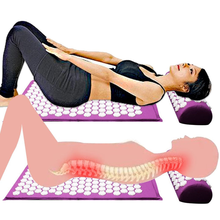 Acupressure Yoga Mat & Cushion Set - RelaxMat-Purple-Nora Luxe