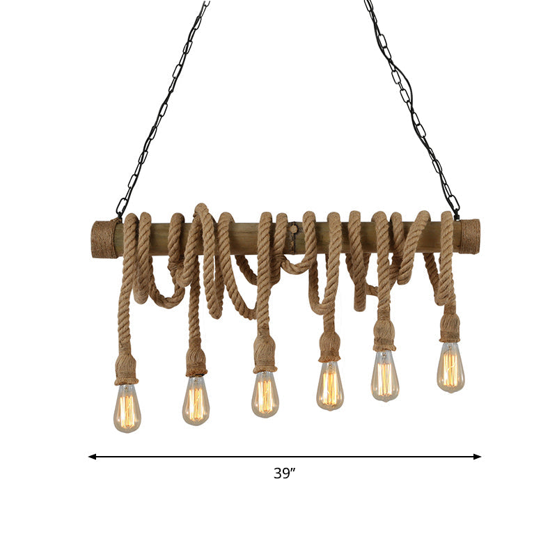 Adjustable Bamboo Pendant Lamp with Industrial Rope Design - EcoChic-3-B-Nora Luxe