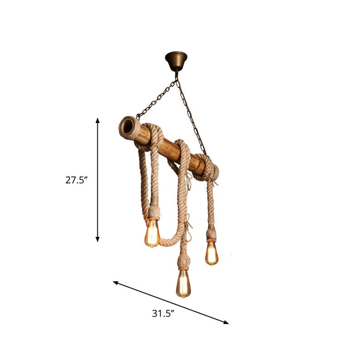 Adjustable Bamboo Pendant Lamp with Industrial Rope Design - EcoChic-3-B-Nora Luxe