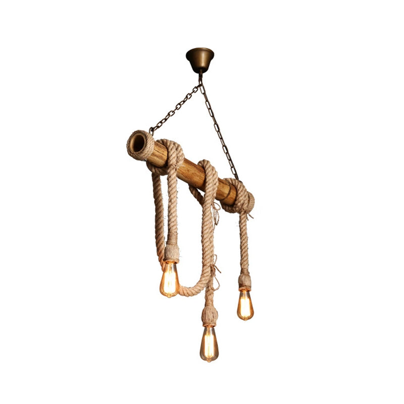 Adjustable Bamboo Pendant Lamp with Industrial Rope Design - EcoChic-3-B-Nora Luxe