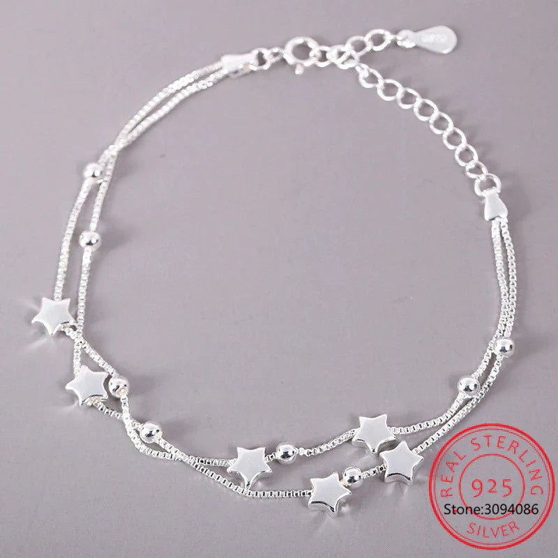 Adjustable Bracelet with Delicate Stars-Nora Luxe