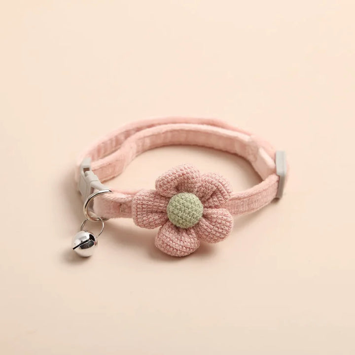 Adjustable Cat Collar with Flower - FlowerCharm-Pink-Nora Luxe