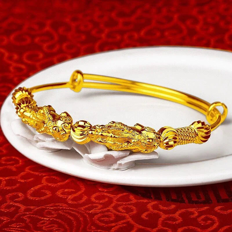 Adjustable Gold Good-luck Charm Bracelet-Nora Luxe
