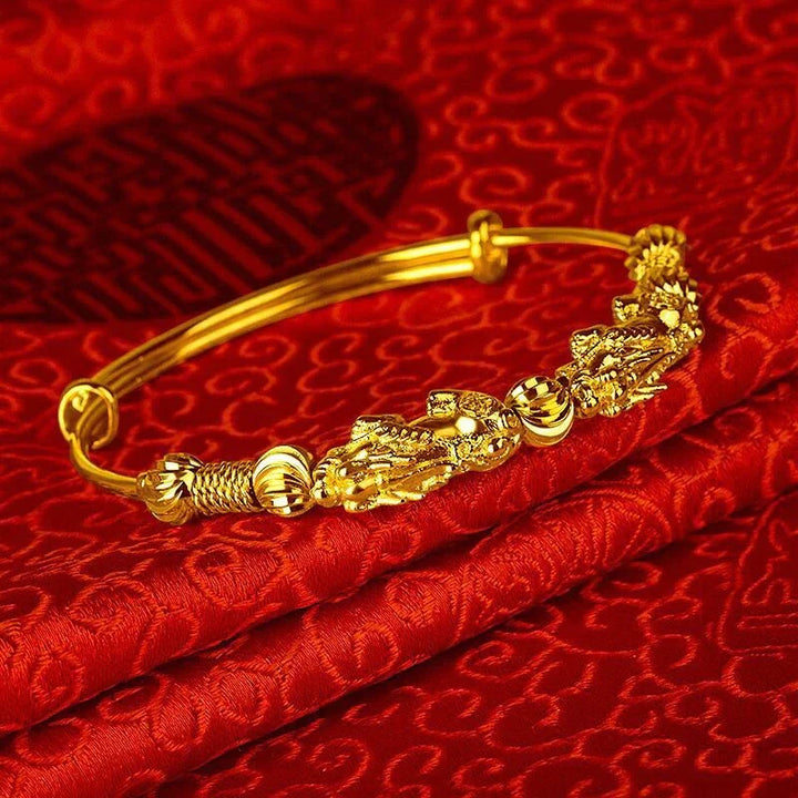 Adjustable Gold Good-luck Charm Bracelet-Nora Luxe