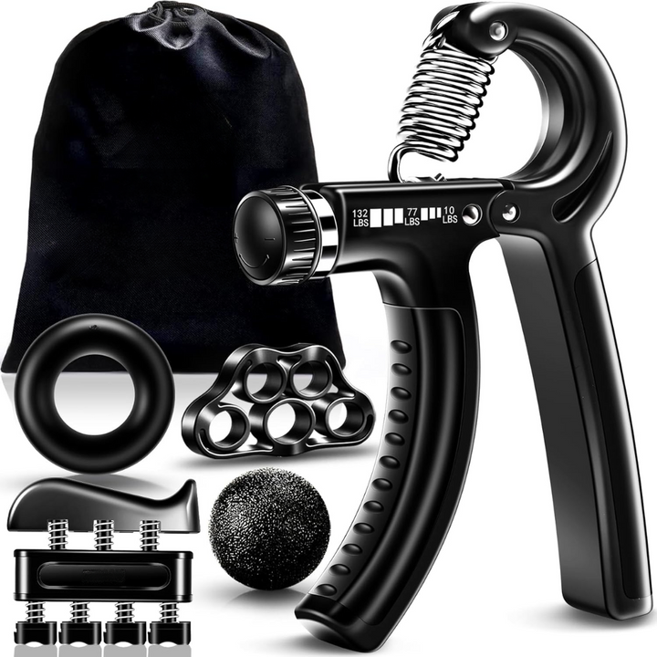 Adjustable Grip Strengthener Kit – 5-Pack-Black-Nora Luxe