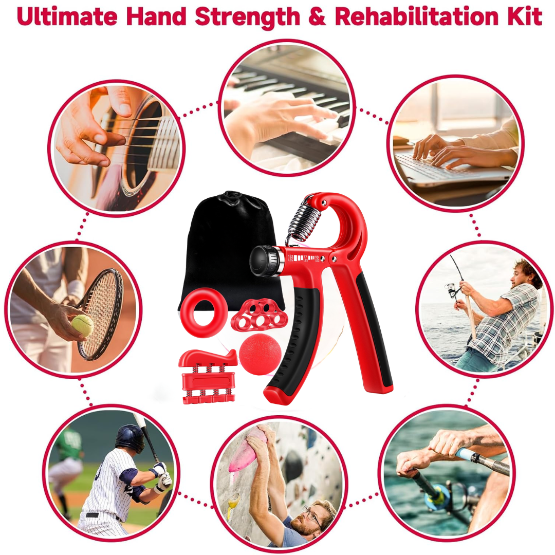 Adjustable Grip Strengthener Kit – 5-Pack-Black-Nora Luxe