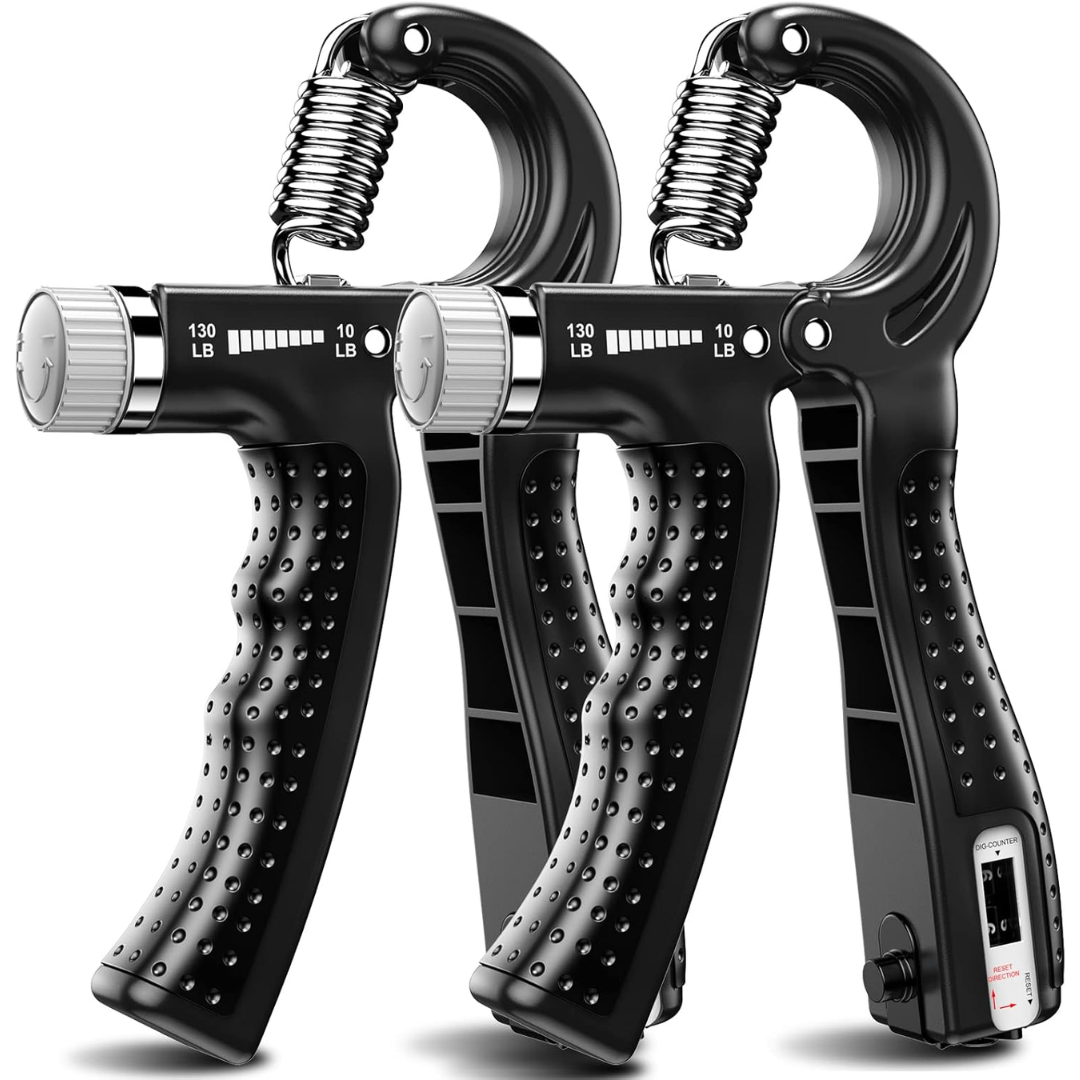 Adjustable Hand Grip Strengthener - 2 Pack (5-60KG/11.02–132.28 lbs)-Black-Nora Luxe