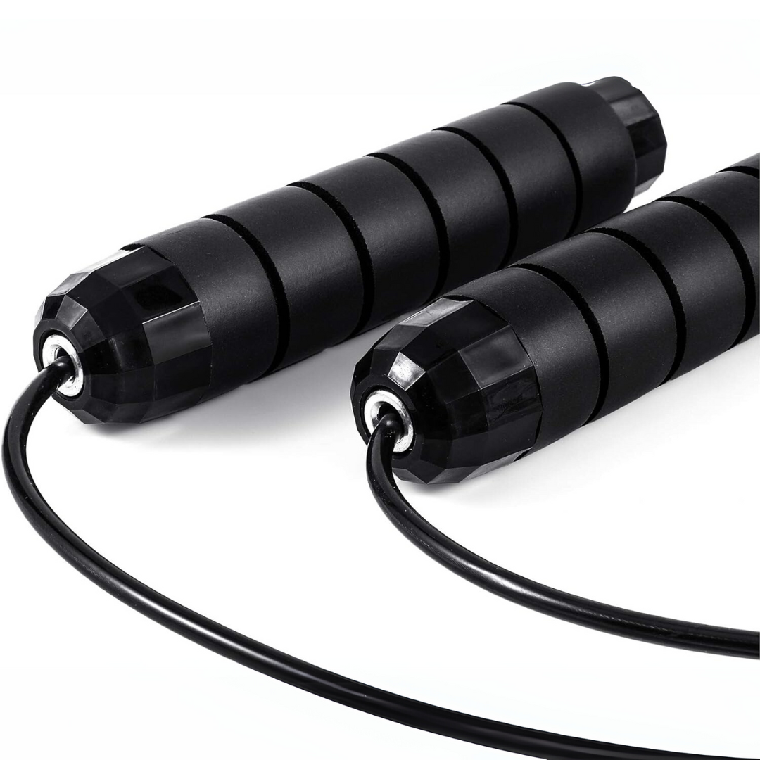 Adjustable Jump Rope with Tangle-Free Bearings-Black-Nora Luxe