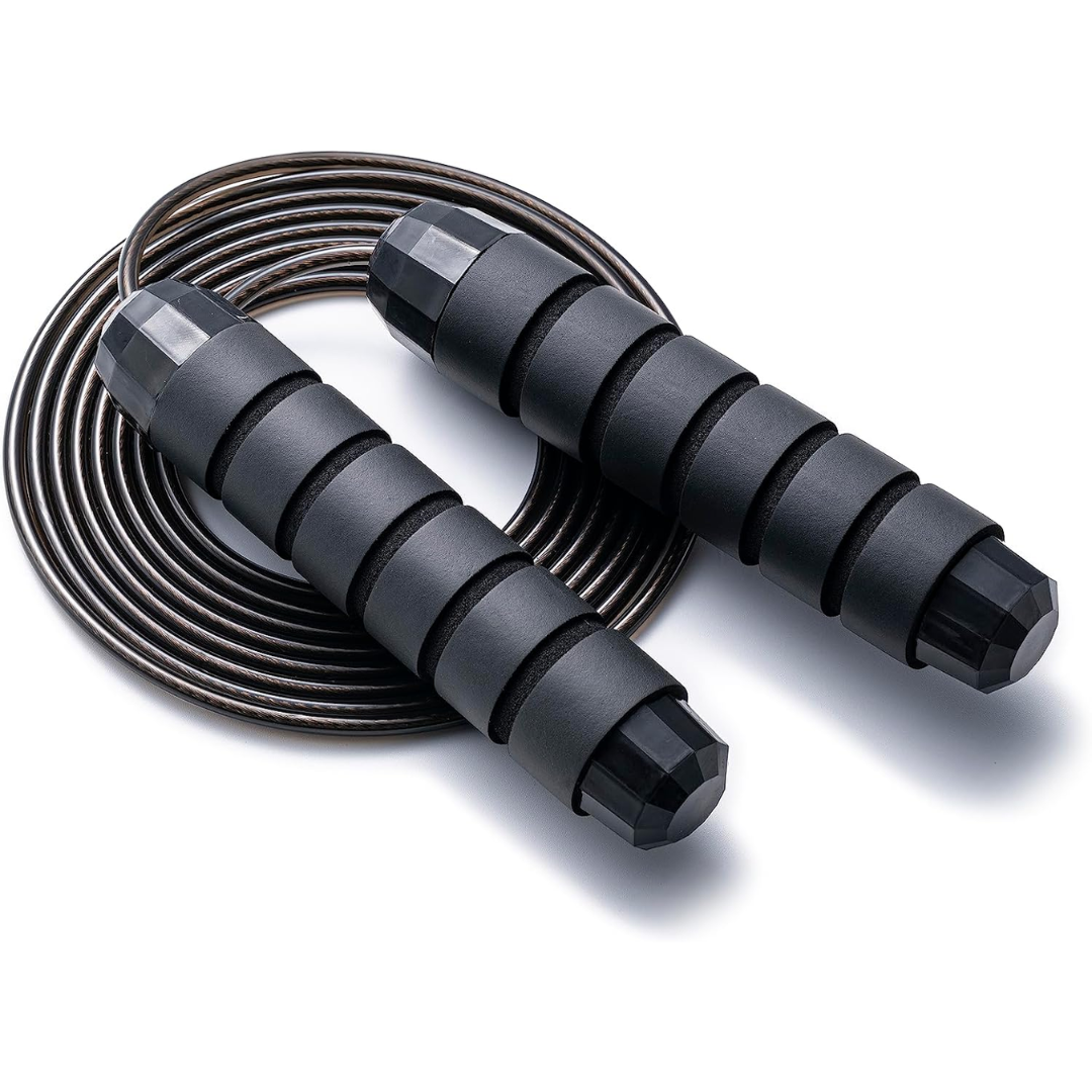 Adjustable Jump Rope with Tangle-Free Bearings-Black-Nora Luxe