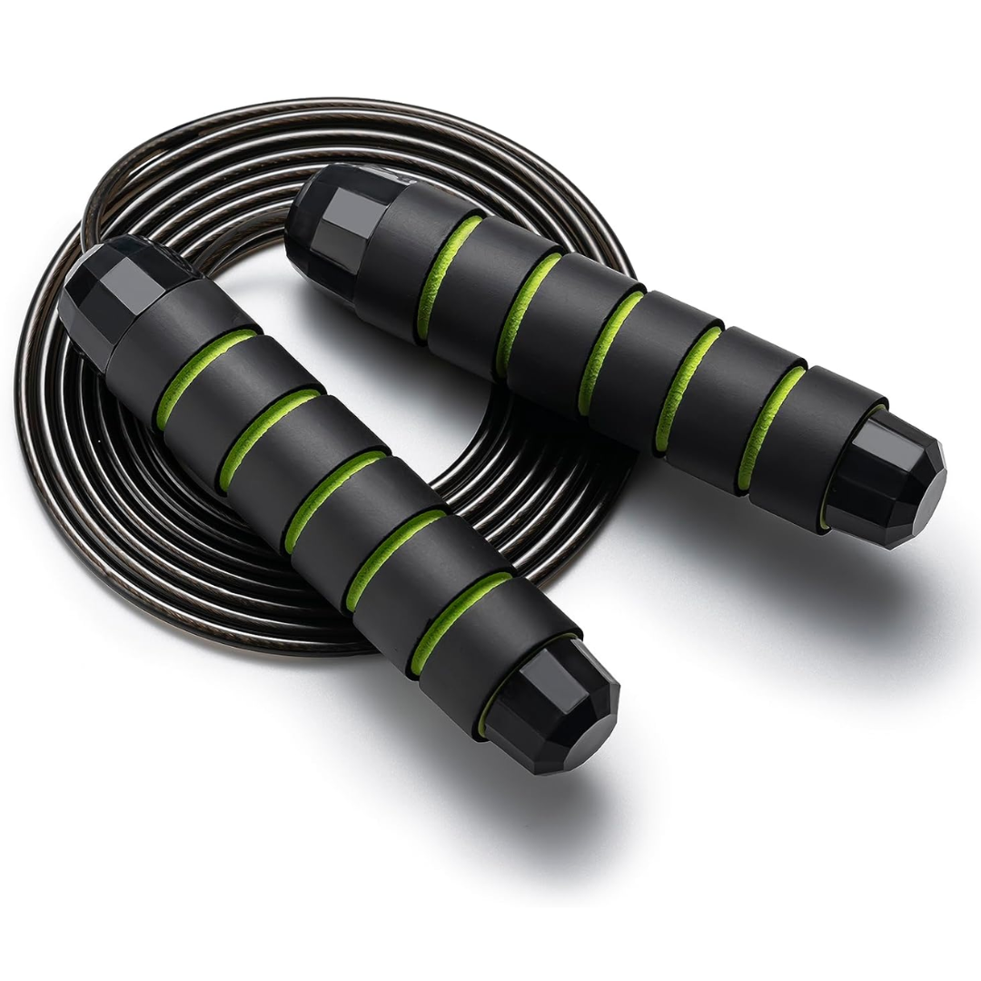 Adjustable Jump Rope with Tangle-Free Bearings-Green-Nora Luxe