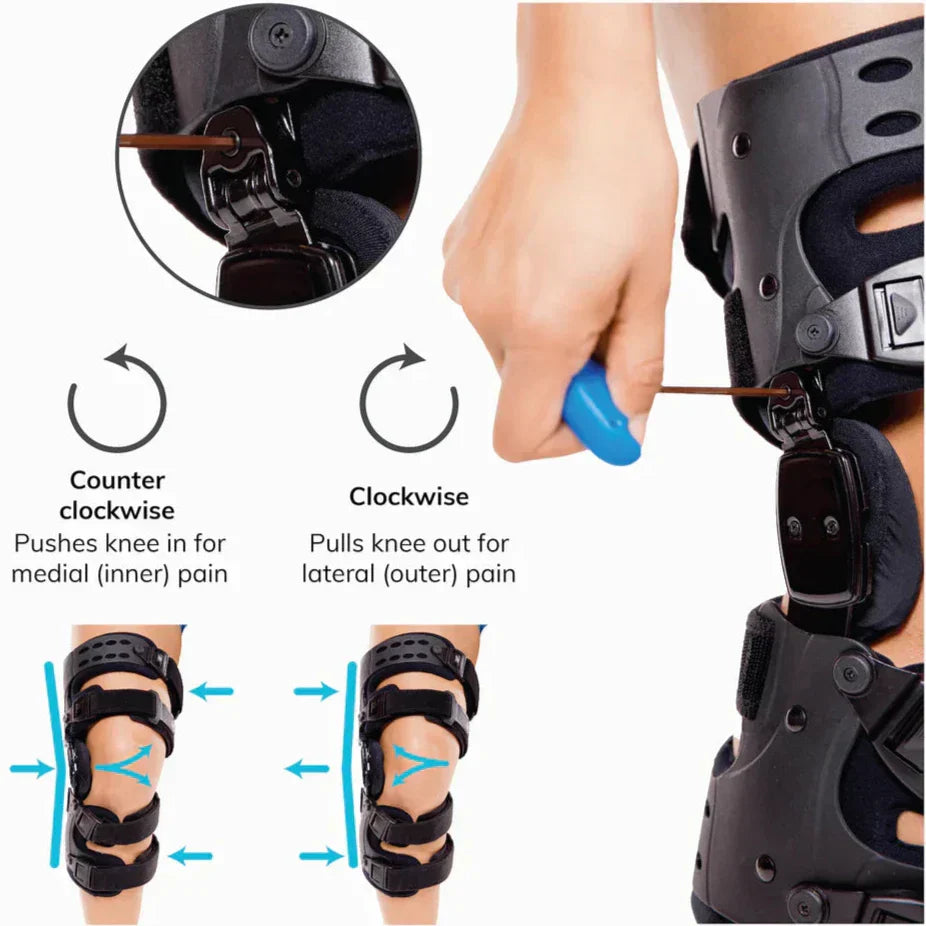 Adjustable Knee Brace - KneeEase-Black - Left leg-Nora Luxe
