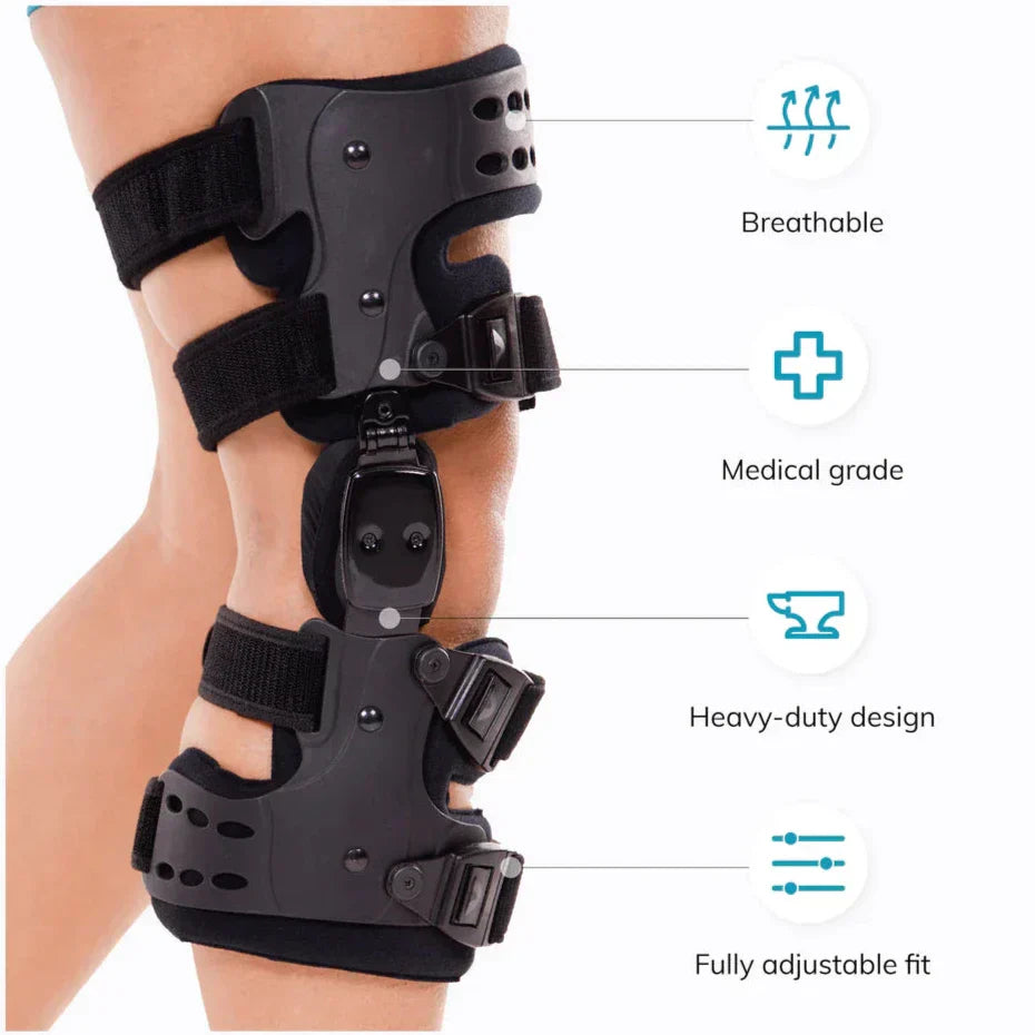 Adjustable Knee Brace - KneeEase-Black - Left leg-Nora Luxe