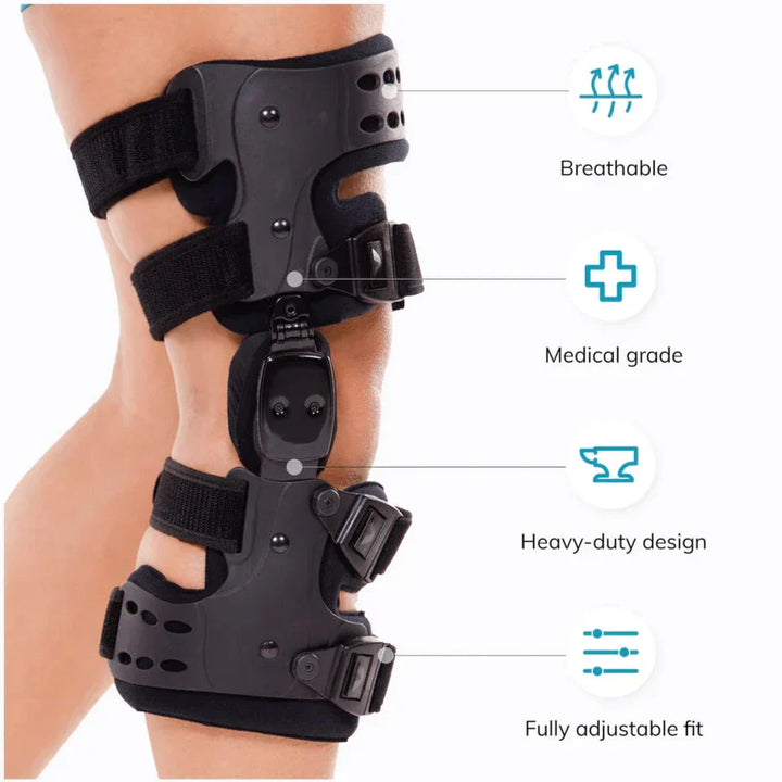 Adjustable Knee Brace - KneeEase-Black - Left leg-Nora Luxe