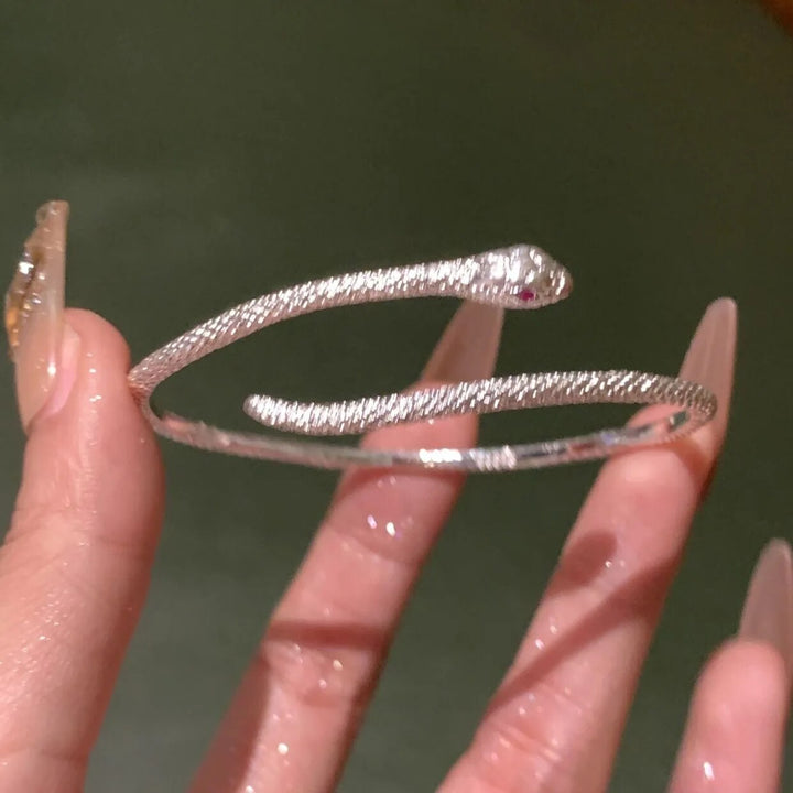 Adjustable Silver Snake Bracelet-Nora Luxe