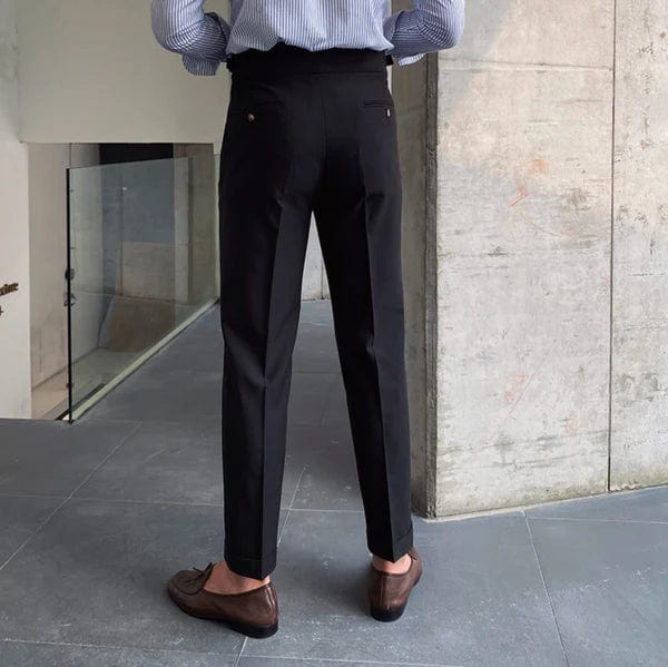 Adjustable Smart Men's Trousers - Oliver-Black-6-Nora Luxe