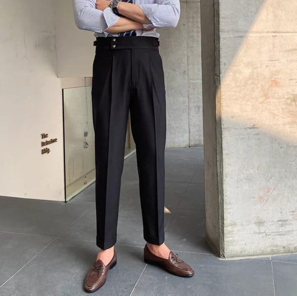 Adjustable Smart Men's Trousers - Oliver-Black-6-Nora Luxe