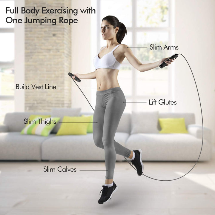 Adjustable Tangle-Free Skipping Rope for Fitness-Black-Nora Luxe