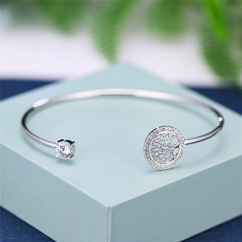 Adjustable Tree of Life Bracelet - Elowen-Silver-Nora Luxe