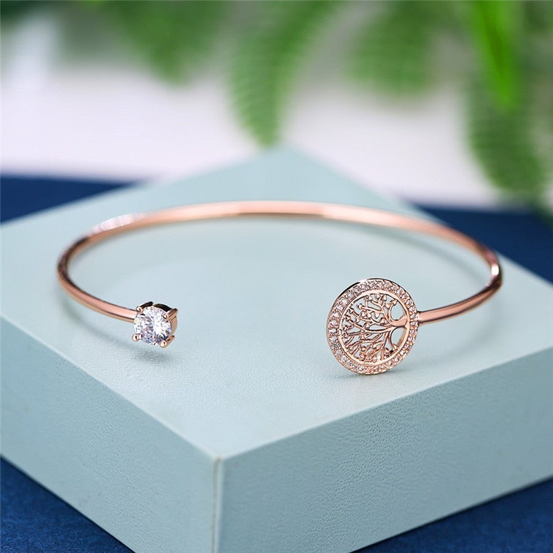 Adjustable Tree of Life Bracelet - Elowen-Silver-Nora Luxe