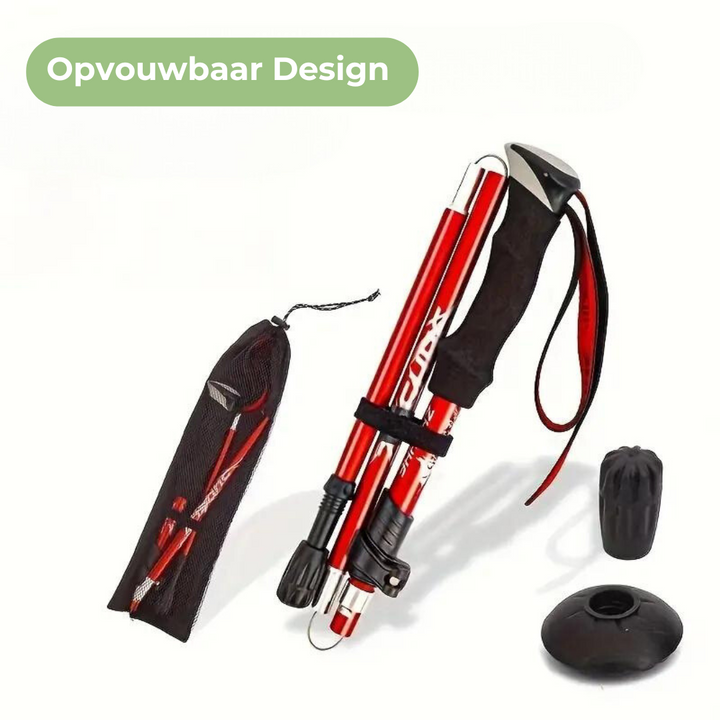 Adjustable Walking Stick - TrekPro-Red-Nora Luxe