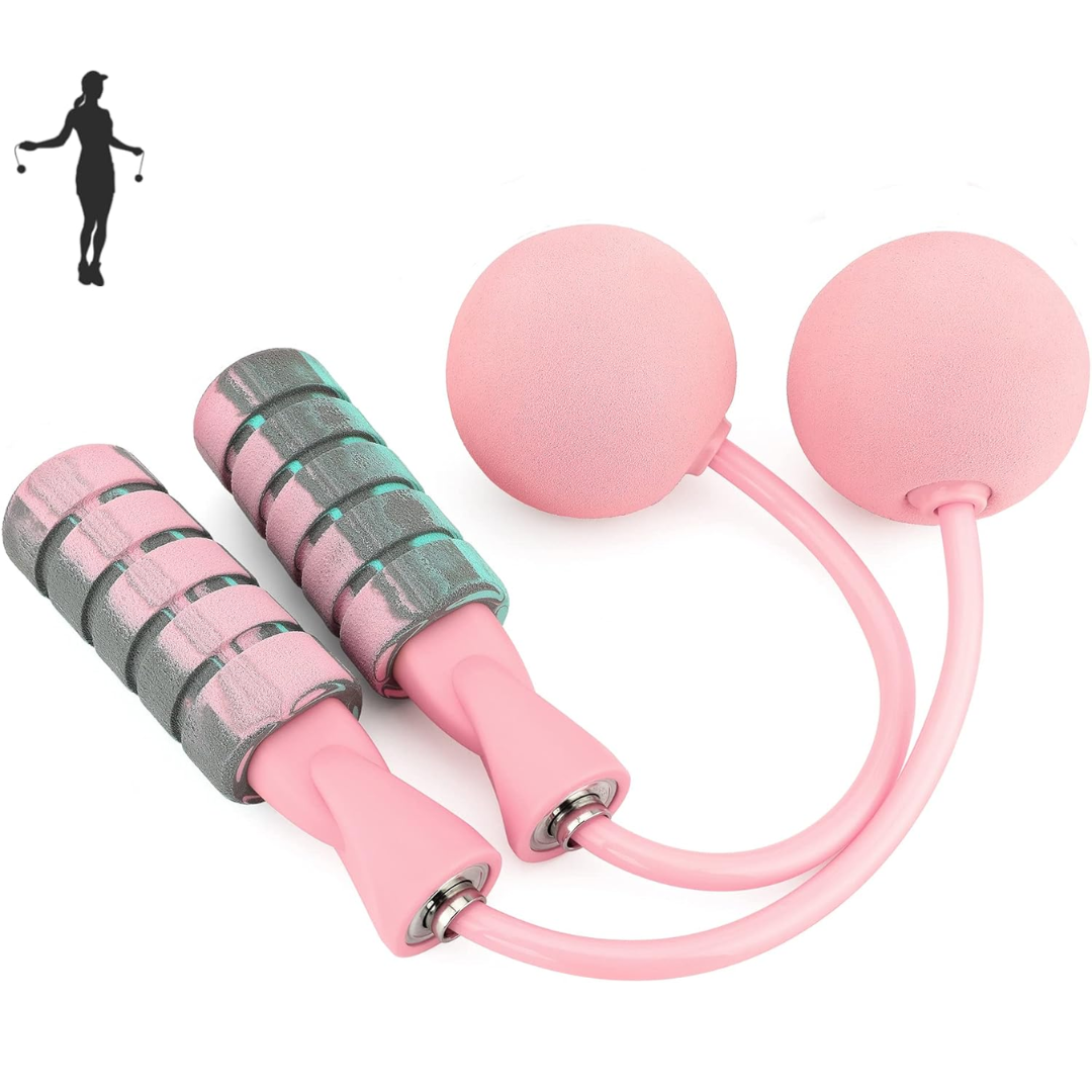 Adjustable Wireless Weighted Jump Rope-Pink-Nora Luxe