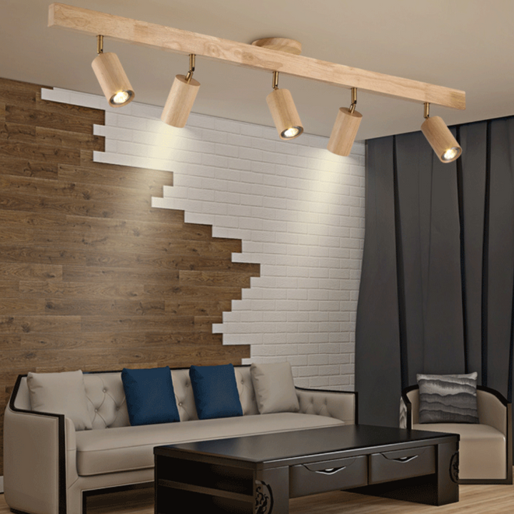 Adjustable Wooden Ceiling Spotlight - EcoLux-White Oak-1-Warm Wit-Nora Luxe