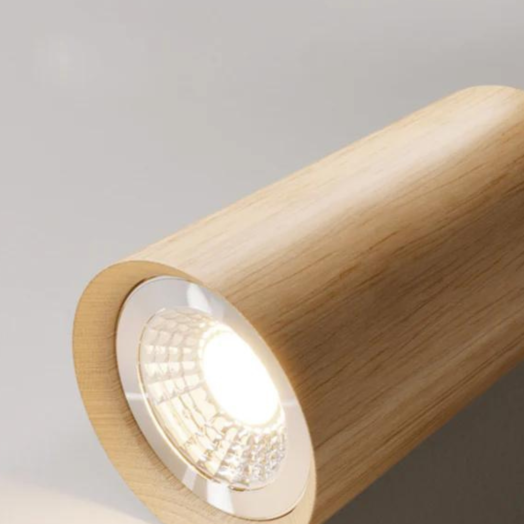 Adjustable Wooden Ceiling Spotlight - EcoLux-White Oak-1-Warm Wit-Nora Luxe